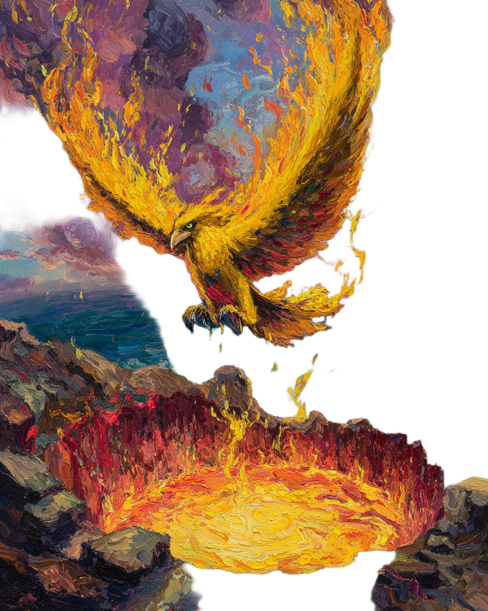 Fiery Bird Soaring Vinyl Car Decal Sticker – Waterproof & UV-Resistant 8.0"